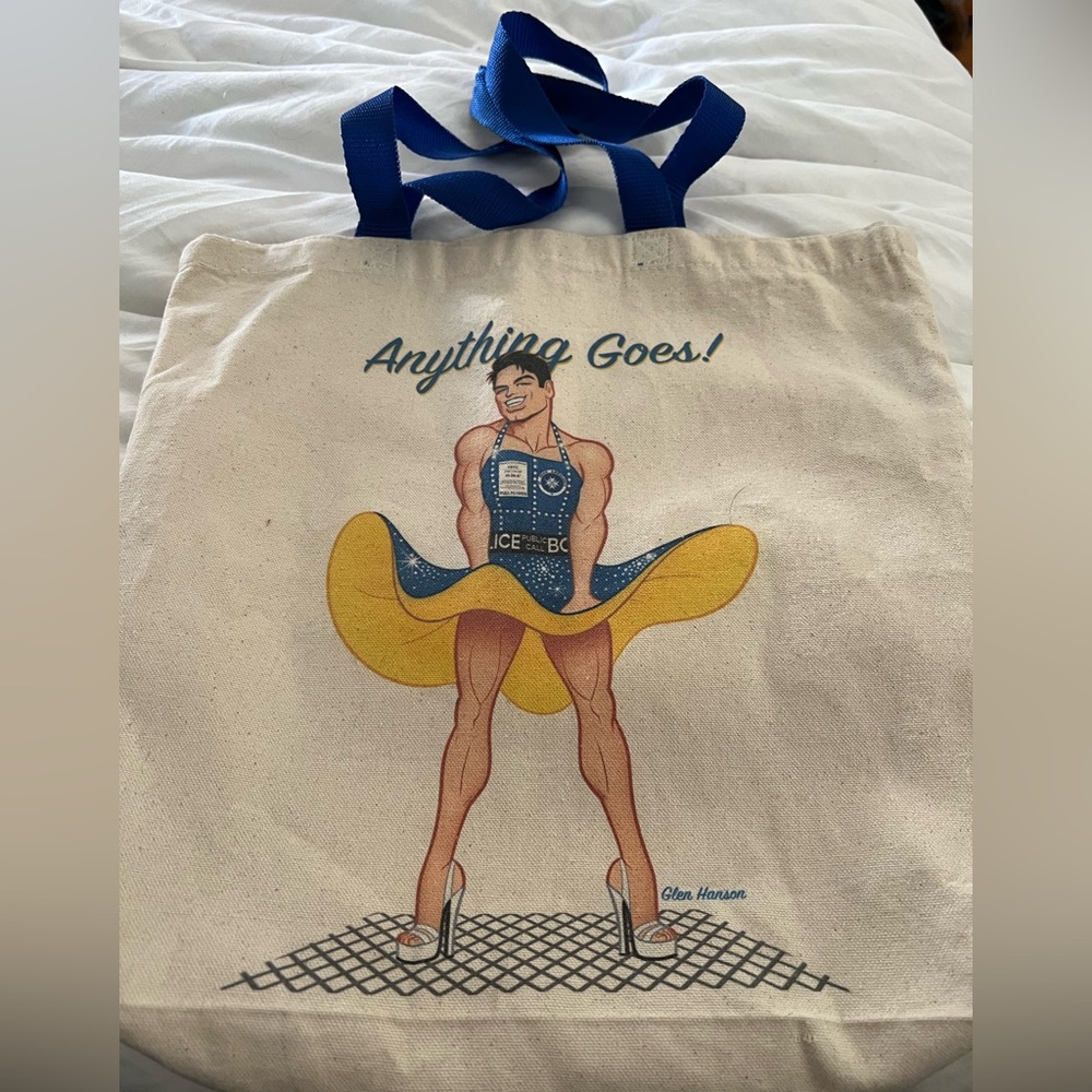 John Barrowman Anything Goes! Graphic Canvas Tote - Yellow & Blue